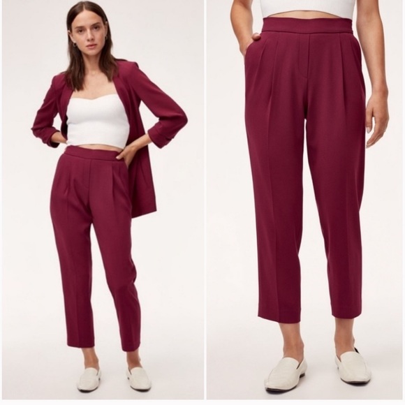 Aritzia Babaton Cohen pants Barolo maroon trousers - Picture 8 of 8